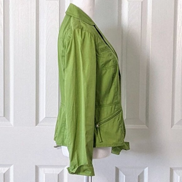 ANN TAYLOR LOFT Women's Lightweight Snap Up Jacket   Size 6  Green NWOT - Picture 3 of 8